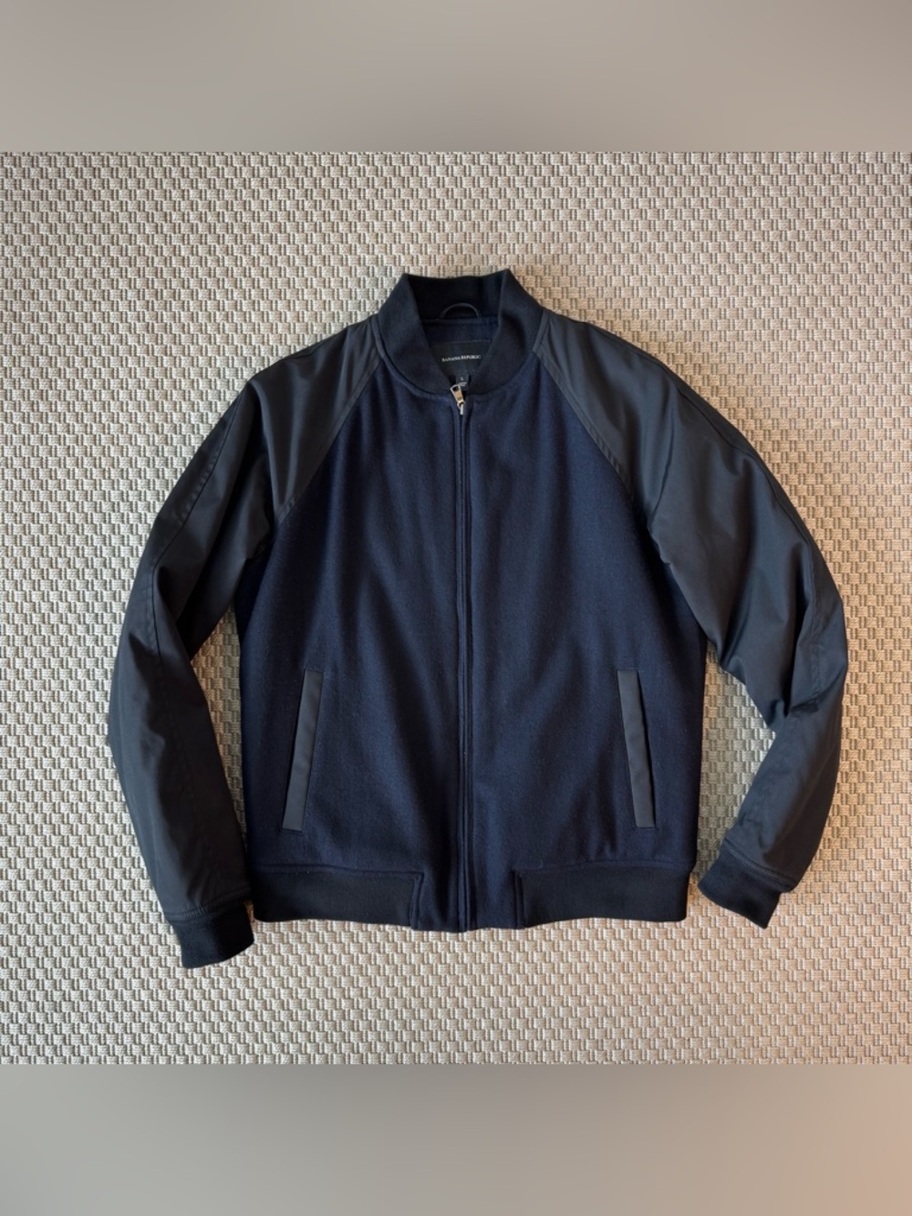 Banana Republic - Wool Varsity Jacket - Navy Blue & Black